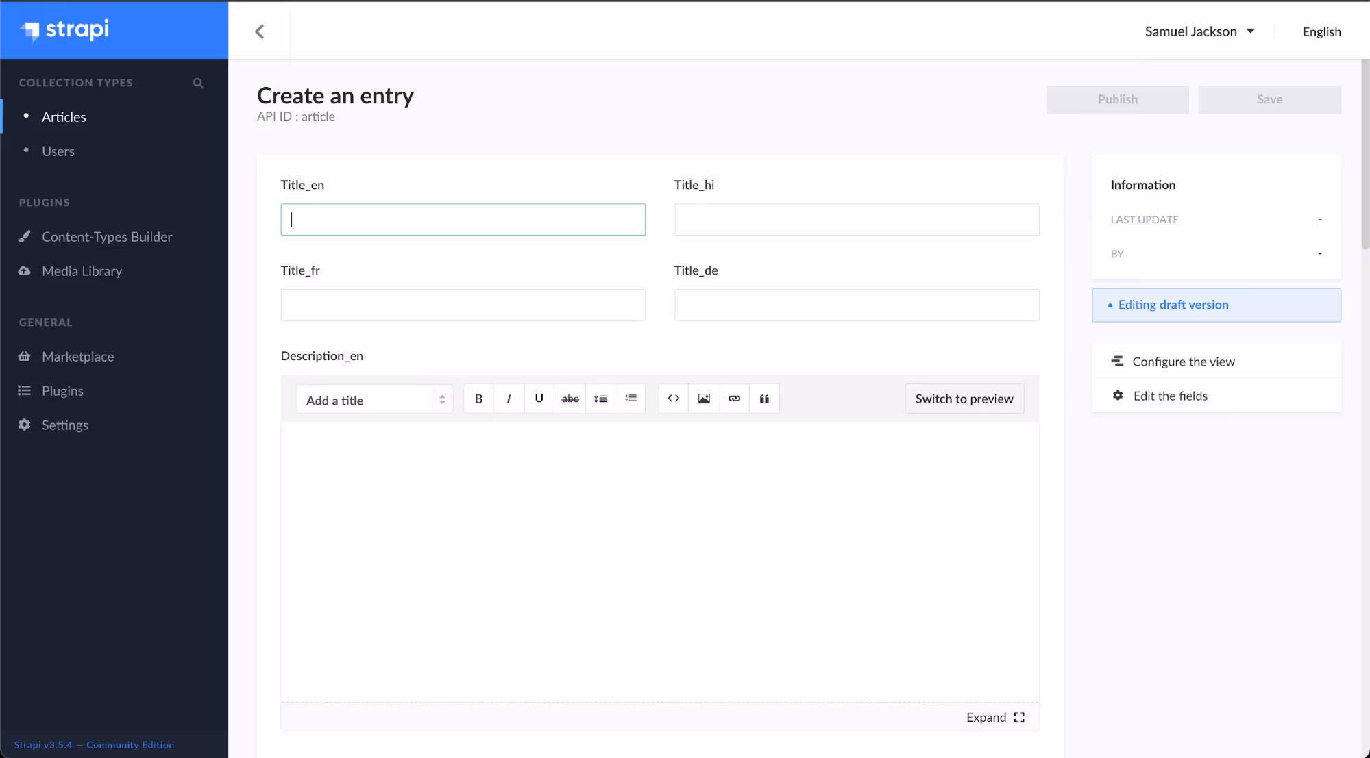 Developing Multilingual sites with Headless CMS - Strapi