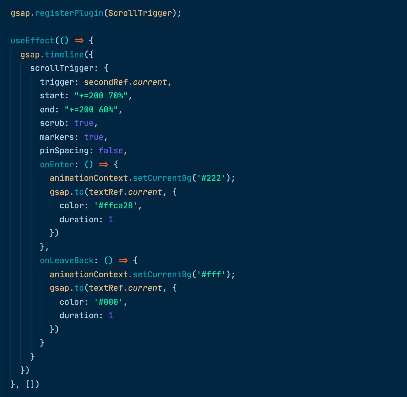 Scroll Based Animations using React and GSAP