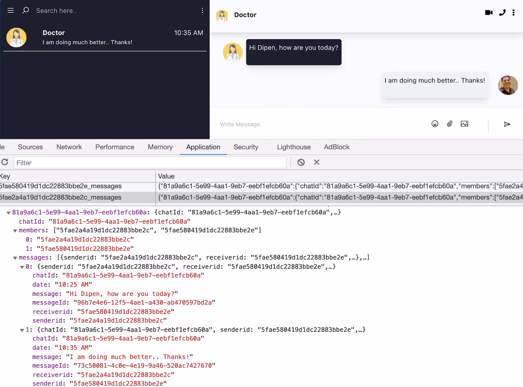 End-to-end encrypted chat application 