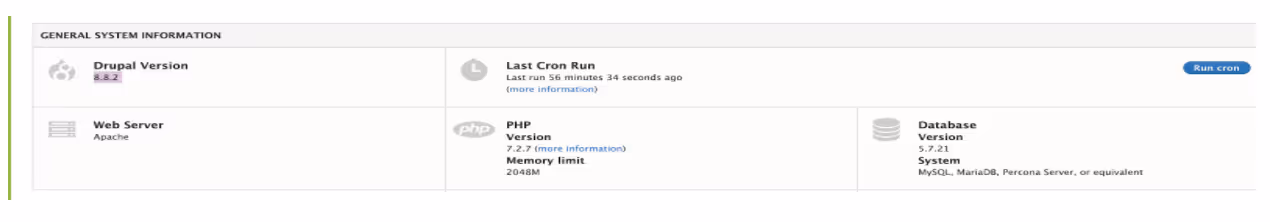 drupal version updated