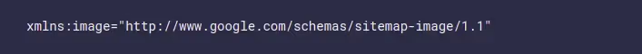 Namespace to defines tags for image sitemaps
