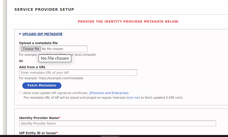 Service provider setup