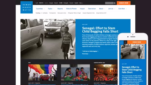 Human Rights Watch Drupal website