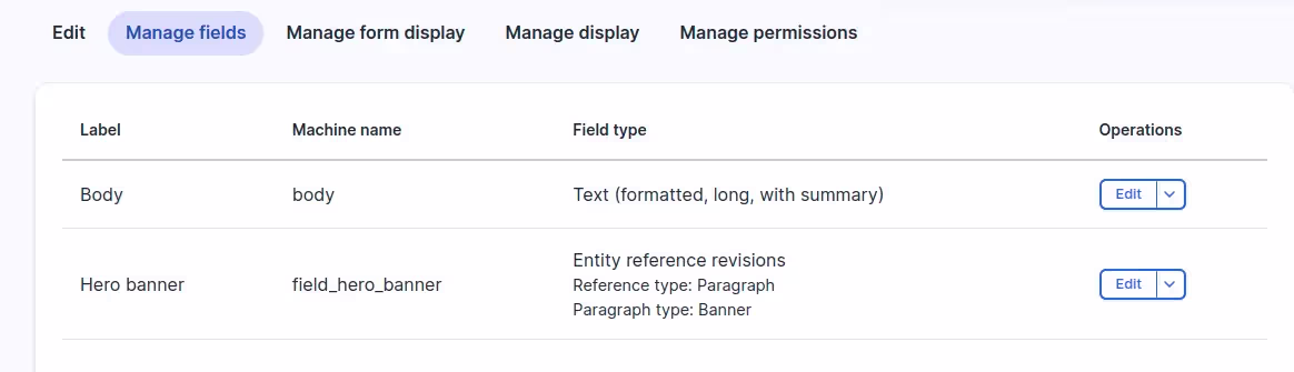 manage fields