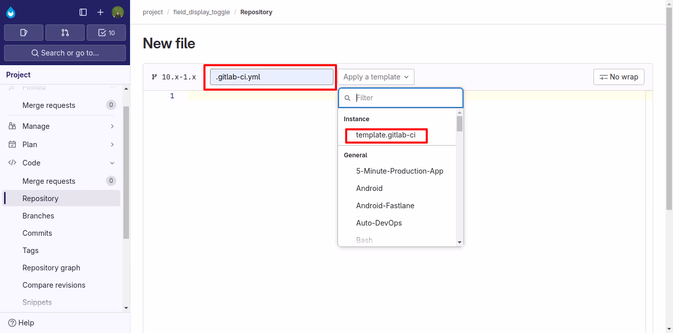 Adding the GitLab CI Configuration File