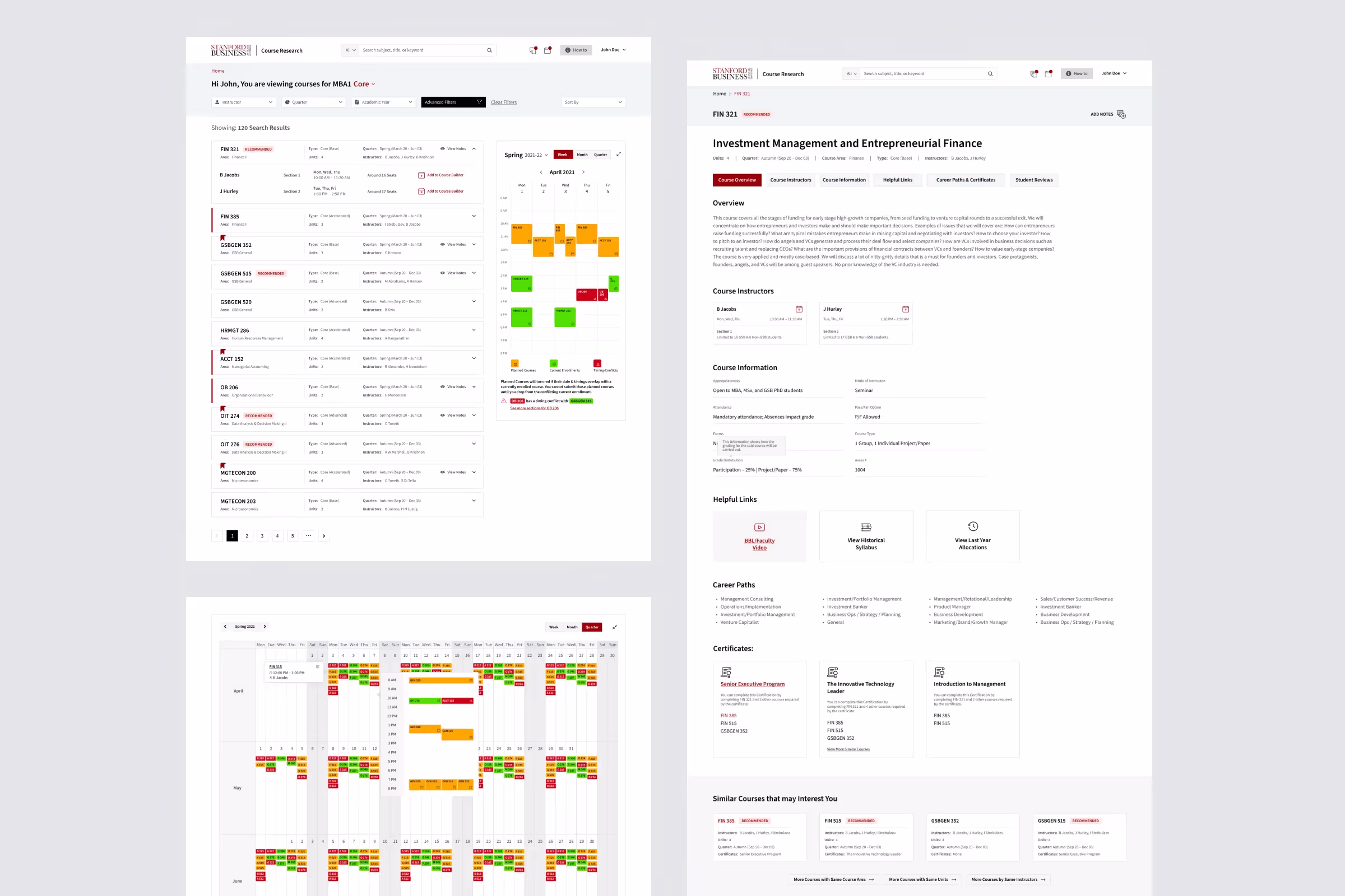 Design approach:user-friendly platform that streamlined the course research and registration process for students.