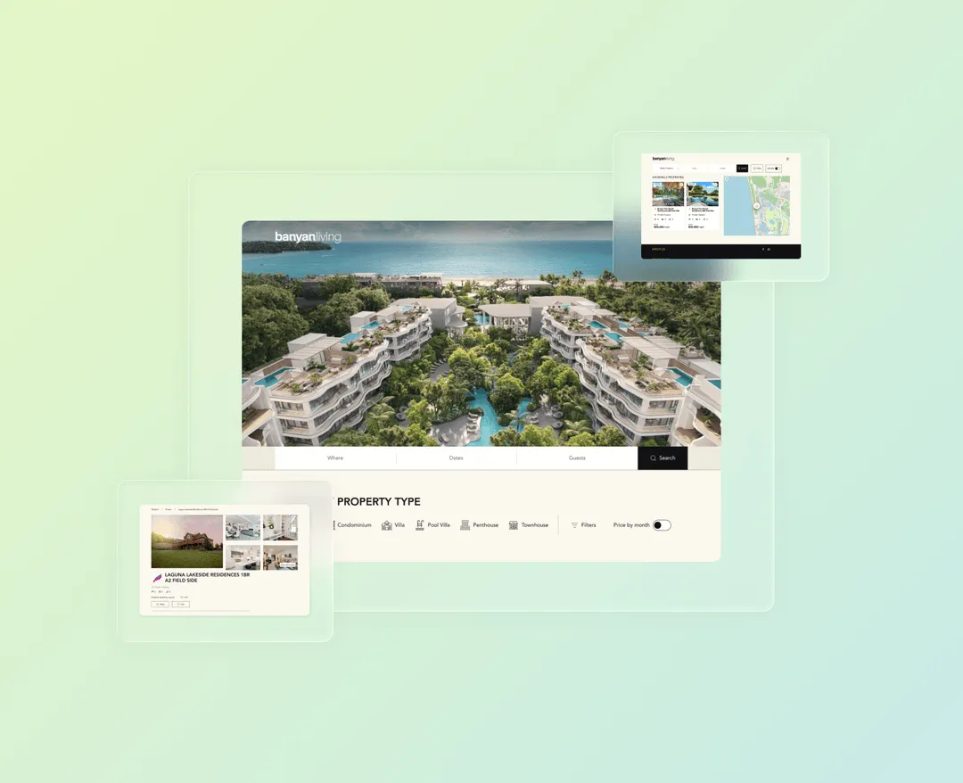 Banyan Living website Mockup p