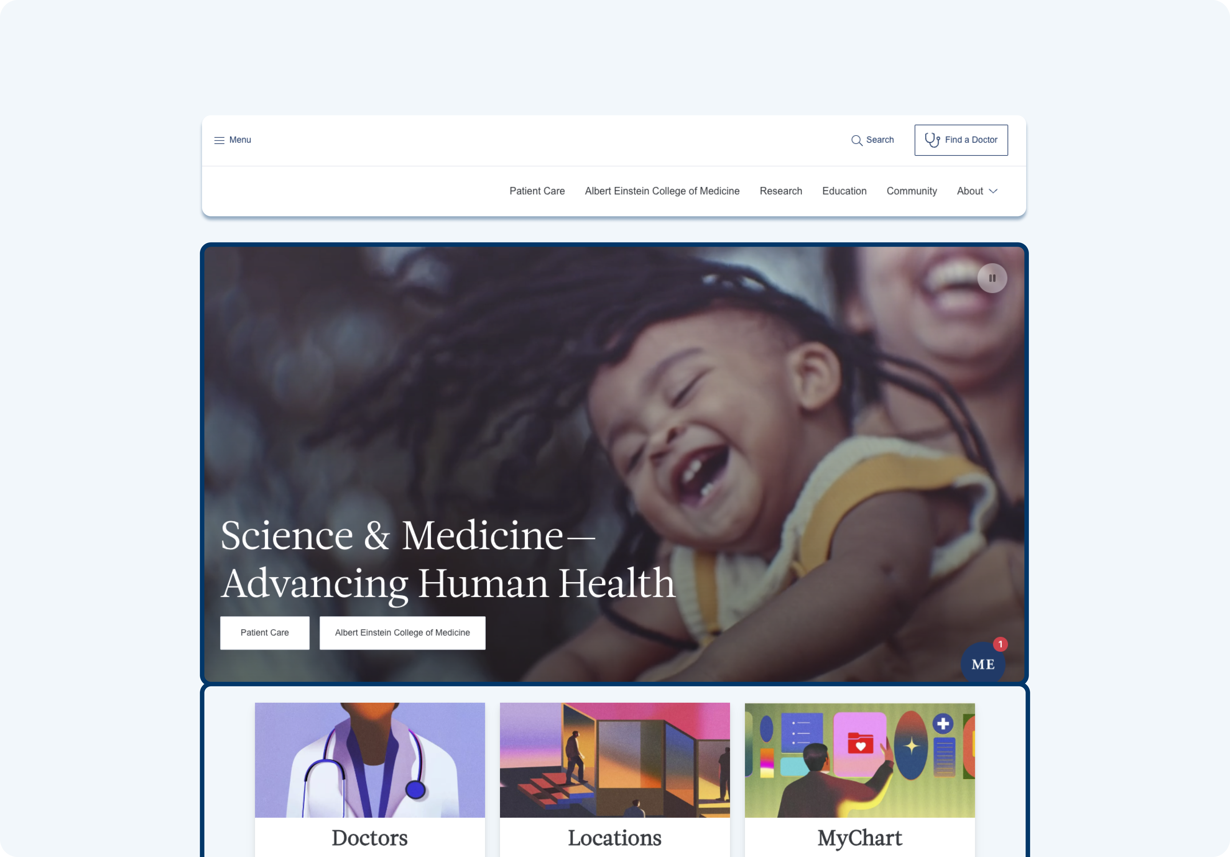 Legacy and new website content displayed in one unified interface