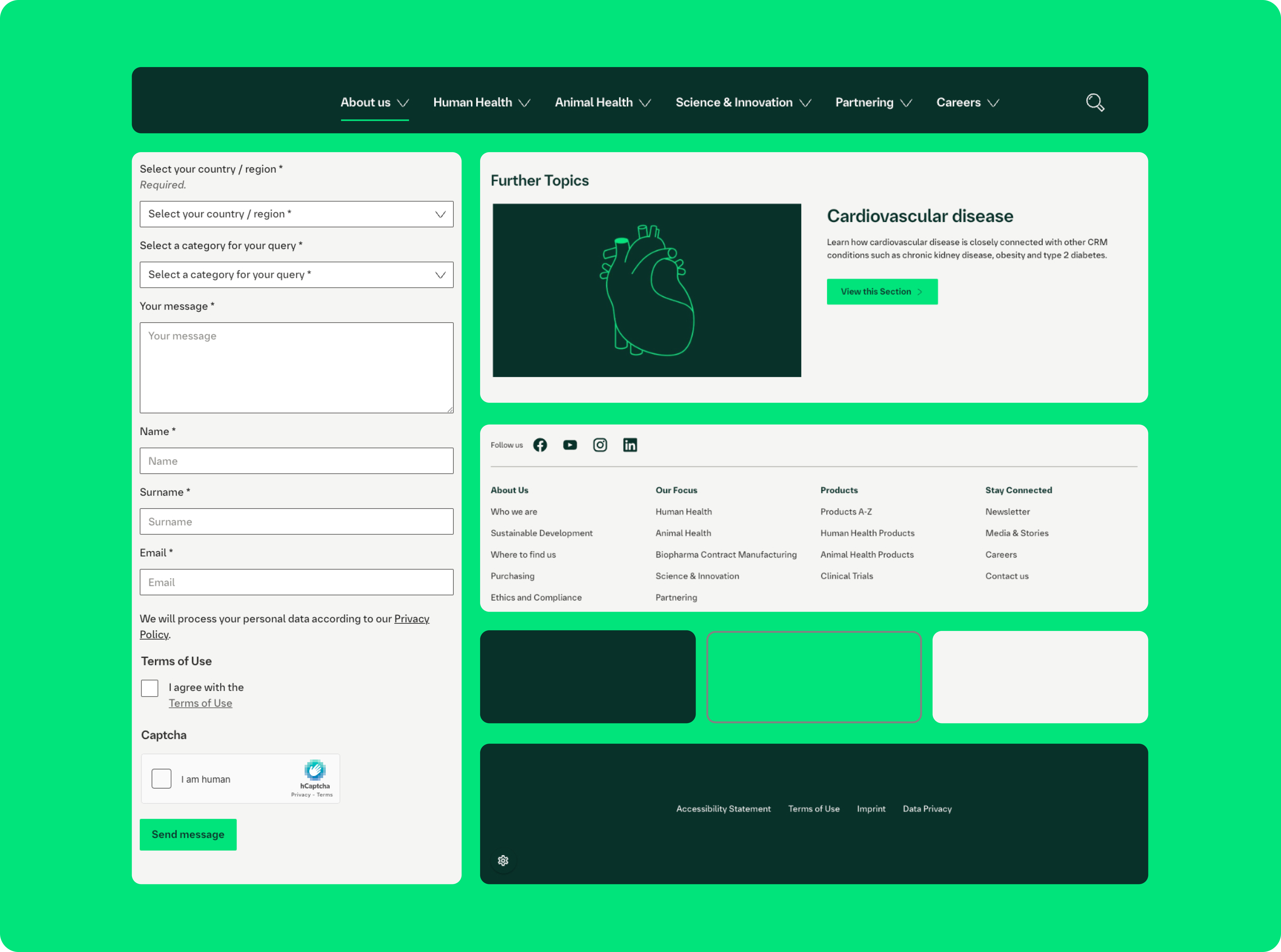 Shared library of 47+ components assembling a new market site