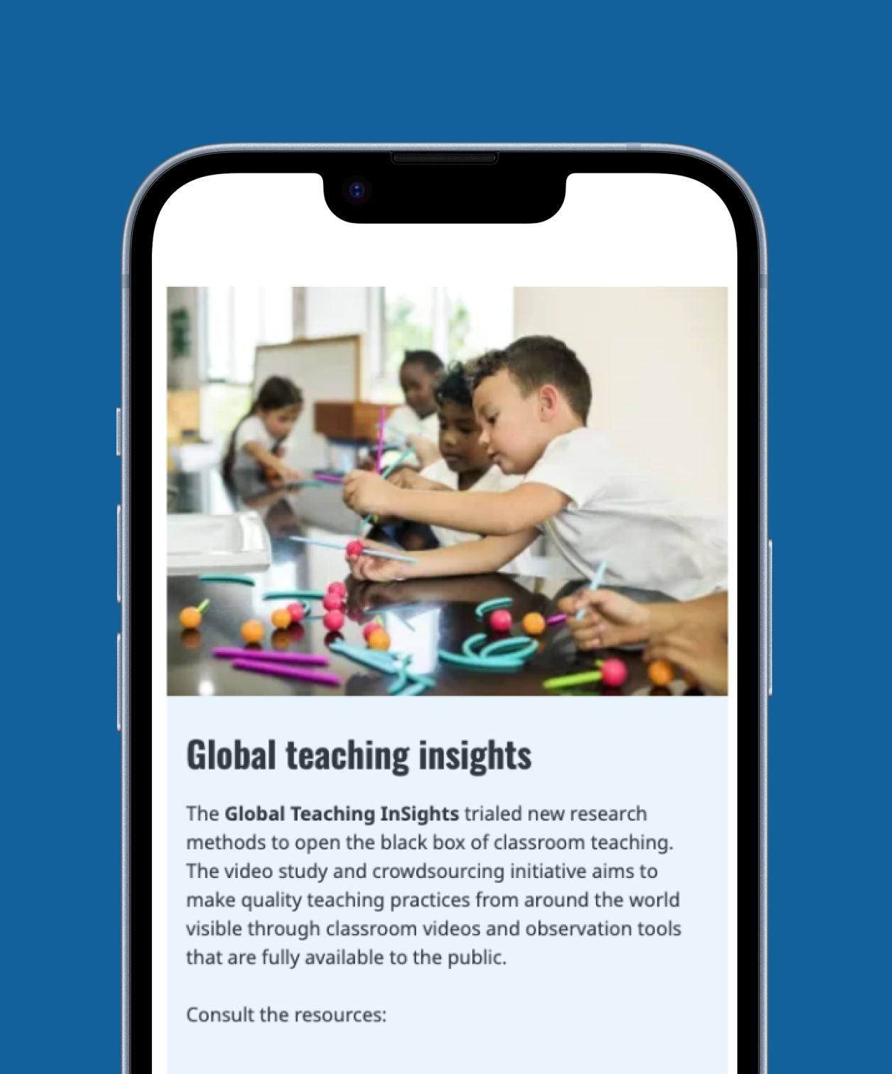 Mobile view of the educator collaboration platform