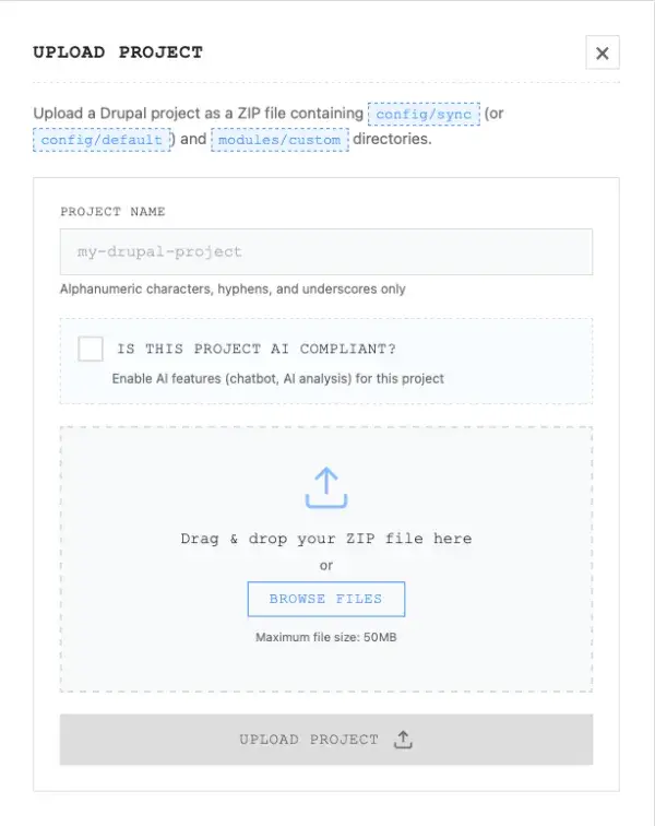 Uploading project