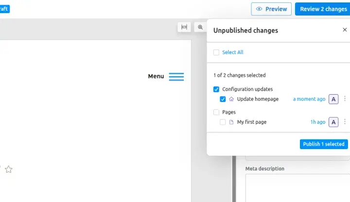 Experience Builder interface