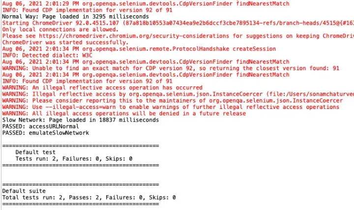 Selenium 4 Chrome DevTools