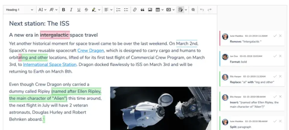 Improve Editorial Experience with CKEditor 5 - Track Changes