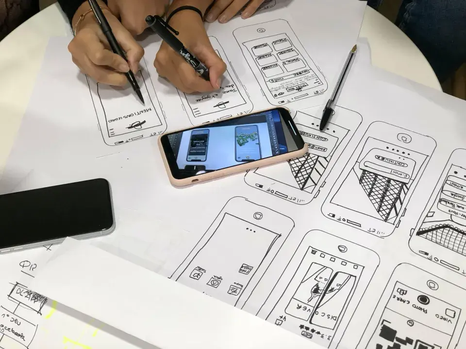 A picture showing the creation of storyboard technique