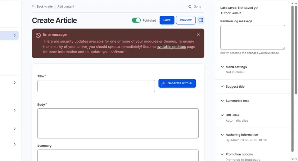 Create article