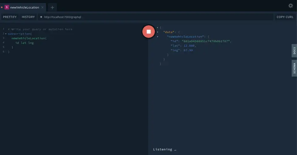 GraphQL subscriptions & Apollo Client real-time tracking app