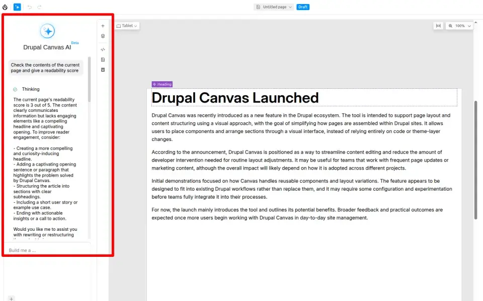 Drupal canvas