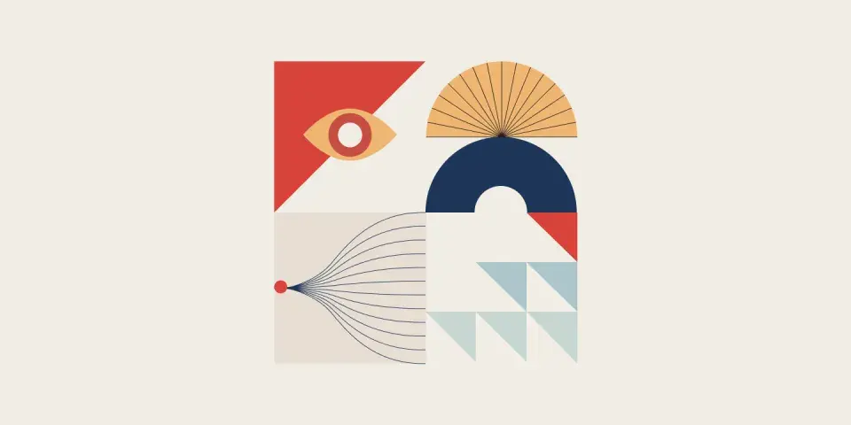 An artwork about going through the concrete phase to design phase through abstract elements and shapes.