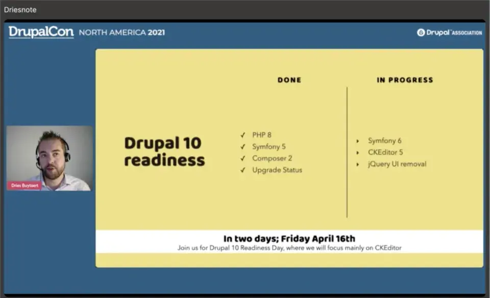 Driesnote DrupalCon North America 2021