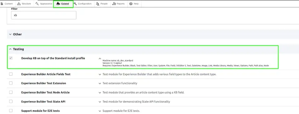  Drupal admin UI