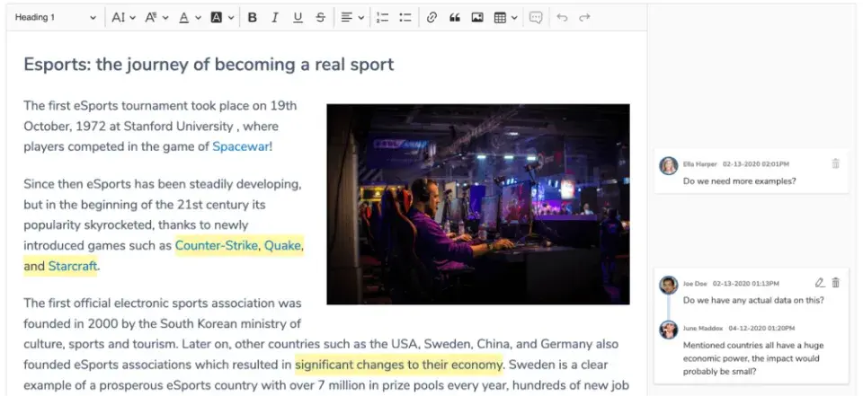 Improve Editorial Experience with CKEditor 5 - Comments