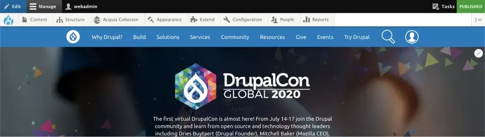 Hamburger menu with Acquia Site Studio