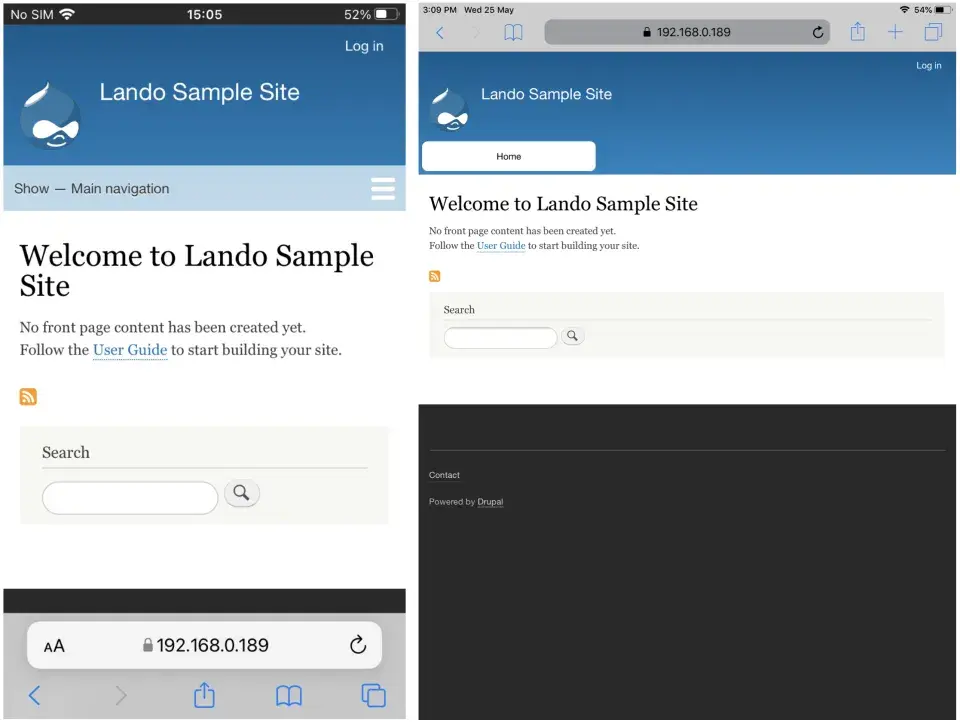 Access Local Lando Site-iPhone and iPad