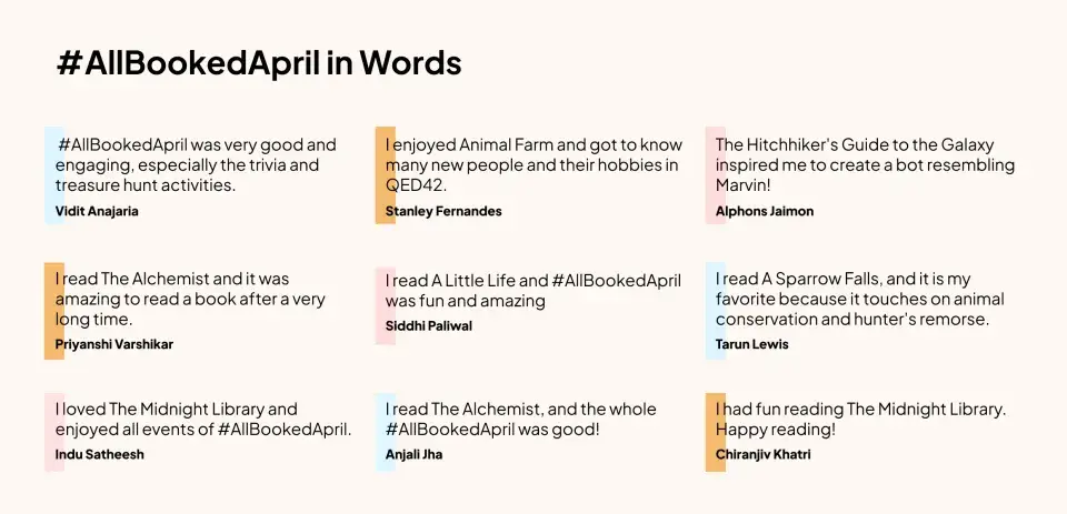#AllBookedApril in Words