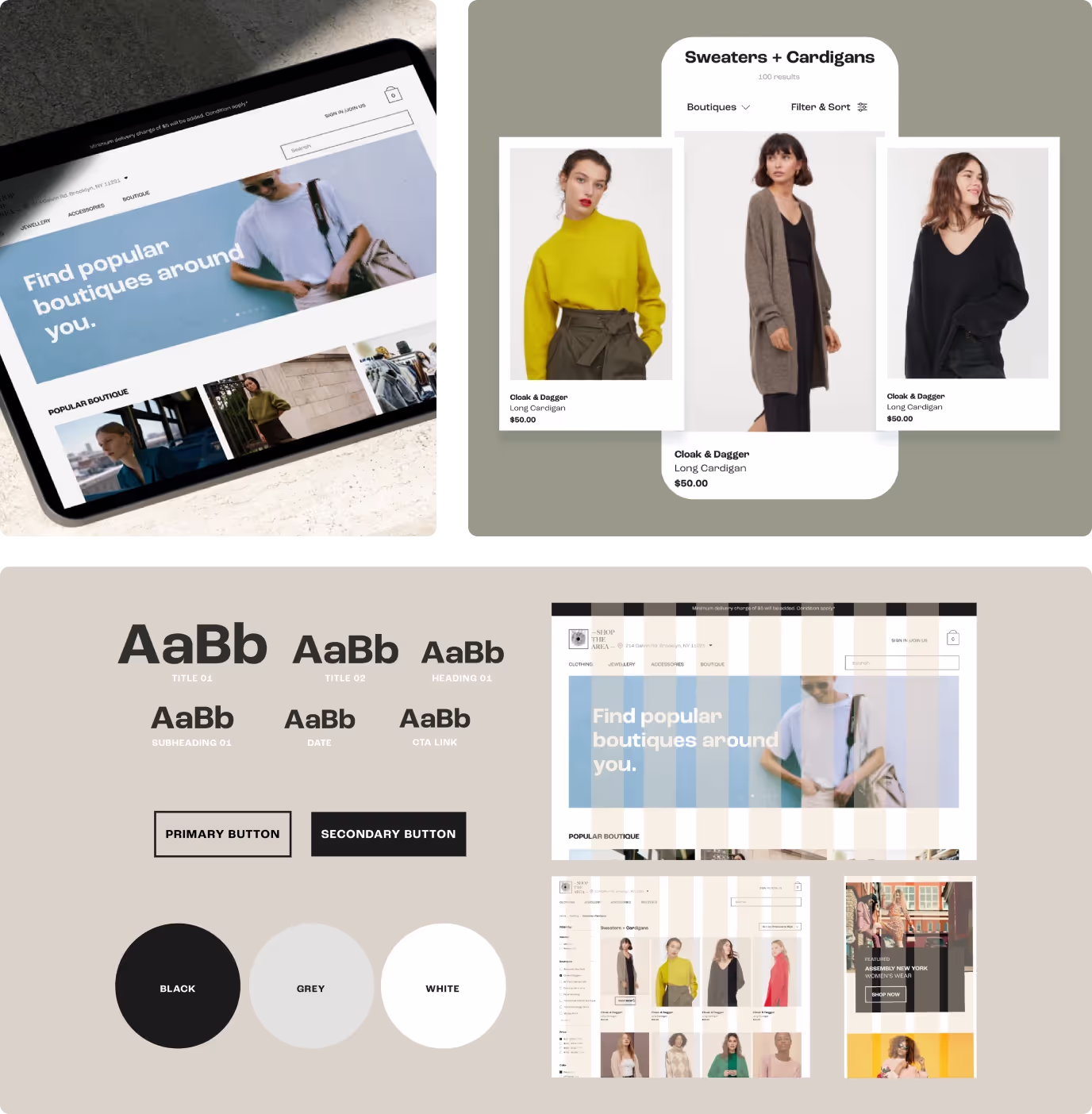 Shop the area e-commerce mockup