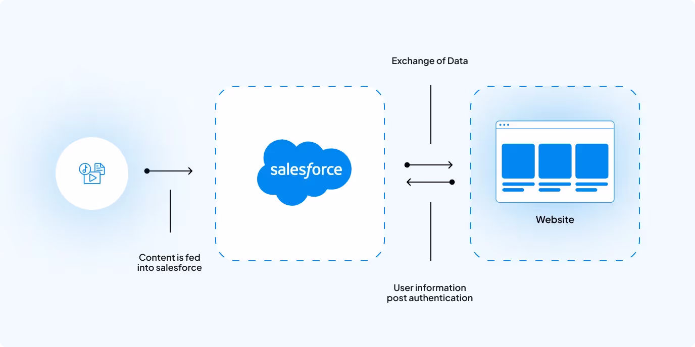 Data exchange between salesforce and website