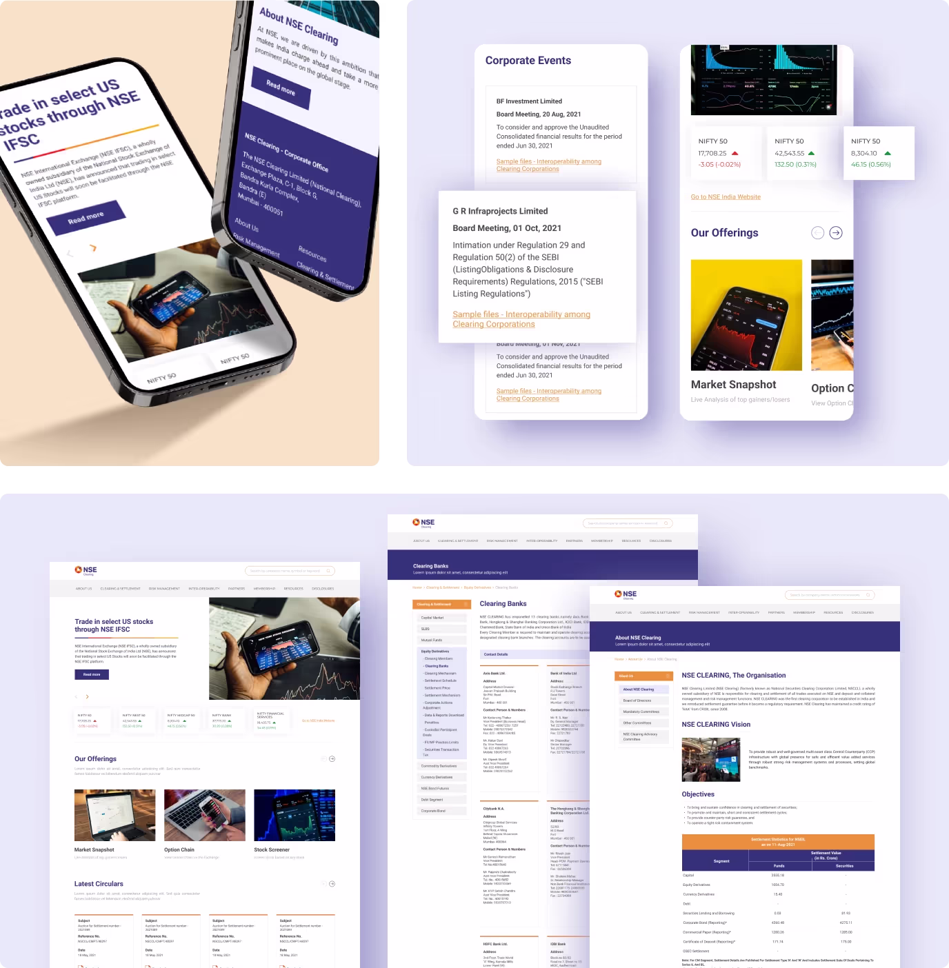 NSE Clearing Website Mockups